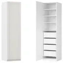 Шкаф распашной Байонна белый 60х232,2х54,5  с 4 полками и 4 ящиками ЛДСП каркас белый